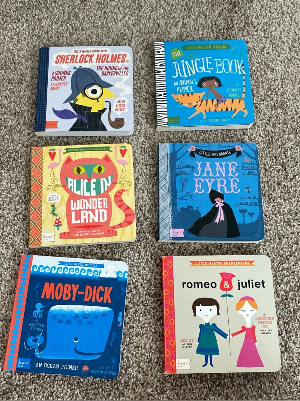Lot of 6 Baby Lit Classic Literature Board Books Romeo & Juliet Jane Eyre Alice